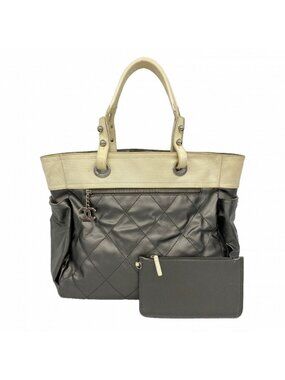 Chanel Tote Paris Biarritz Leather Silver Beige